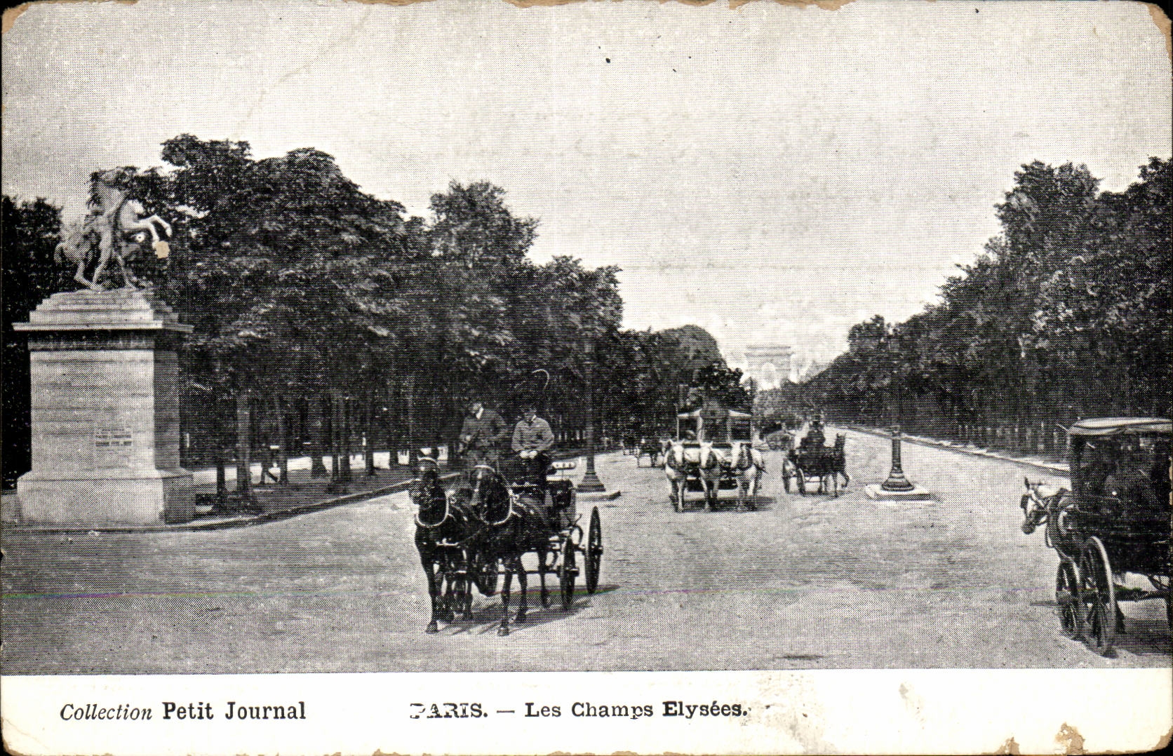 Paris - 8 - Les Champs Elysees - Collection Petit Journal - cheval - horse - CPA 