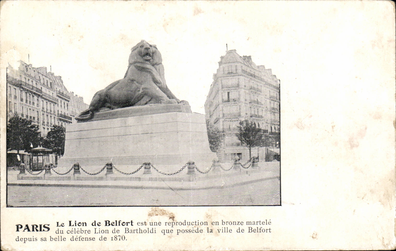 Paris - 14 - Le Lion de Belfort - CPA 
