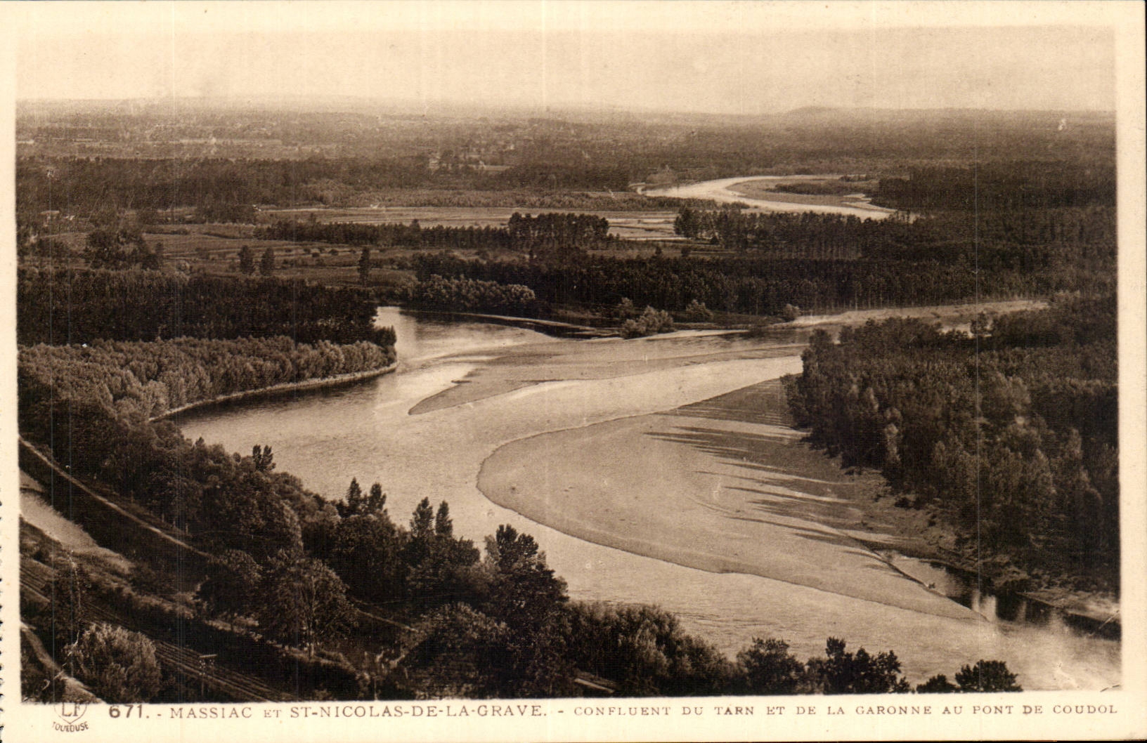 Moissac et Saint Nicolas de la Grave - Confluent du Tarn - CPA 