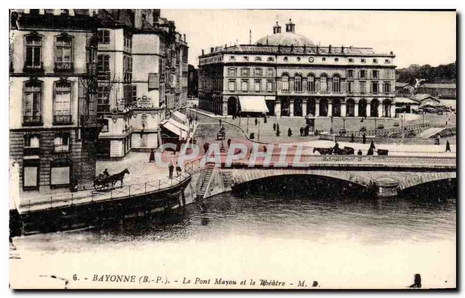 Bayonne - La Pont Mayou et le Theatre - CPA 