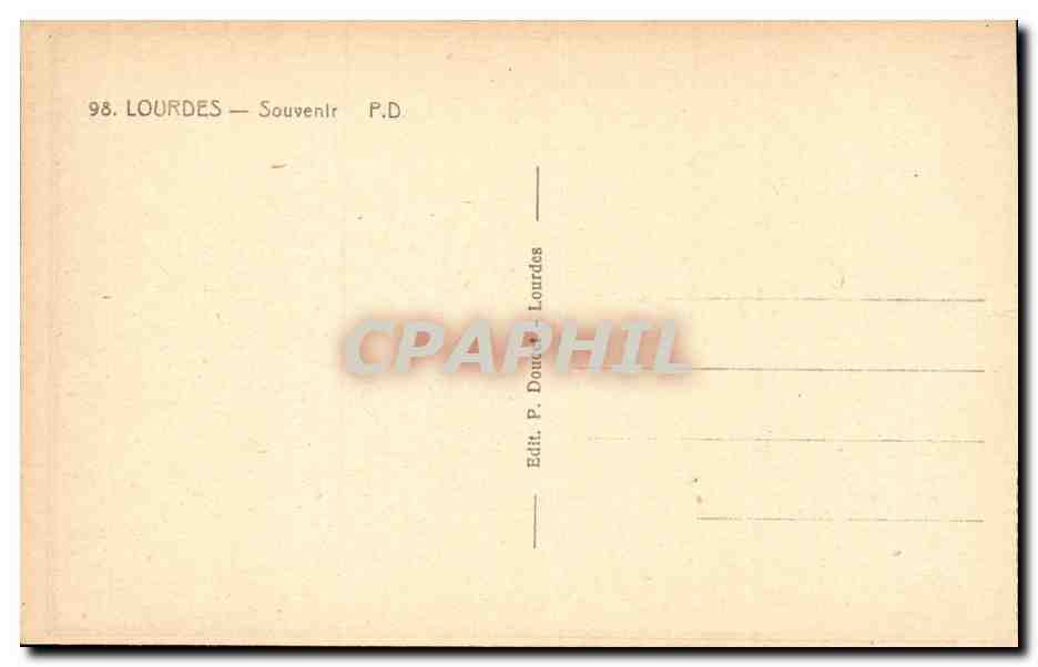 Lourdes - A La Grotte Benie - J'ai Prie pour vous - Souvenir - CPA  — Verso