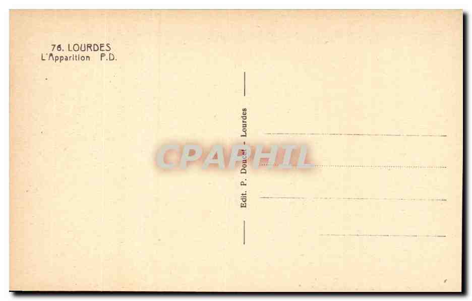Lourdes - L'Apparition CPA  — Verso