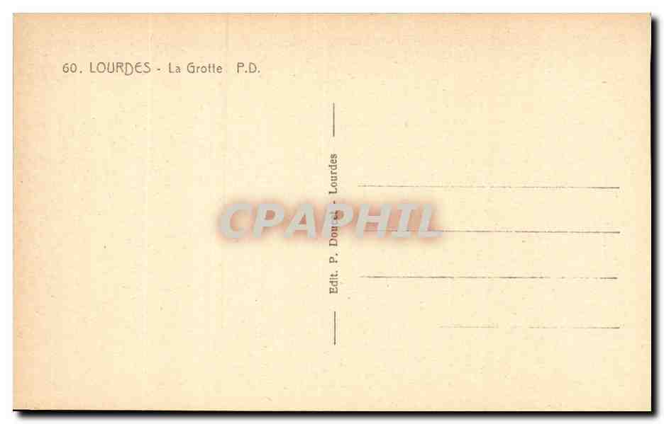 Lourdes - La Grotte CPA  — Verso