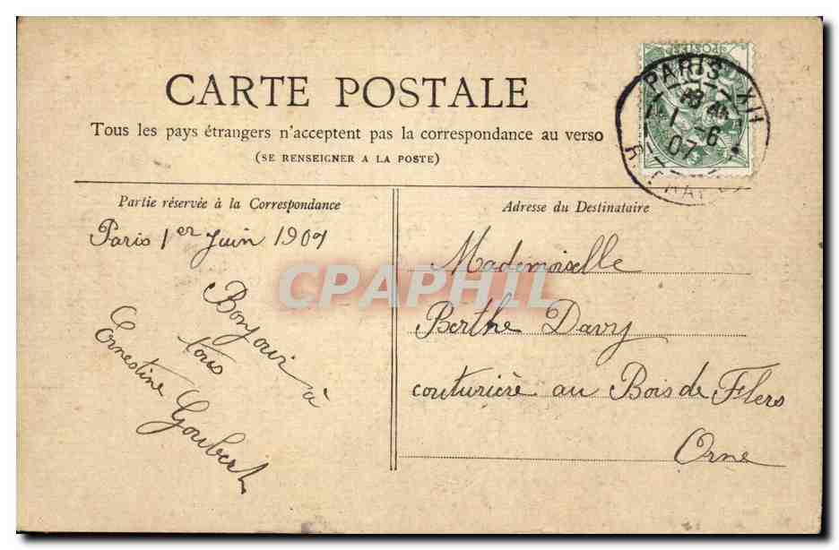 Paris - 20 - Place de la Nation - CPA  — Rückseite