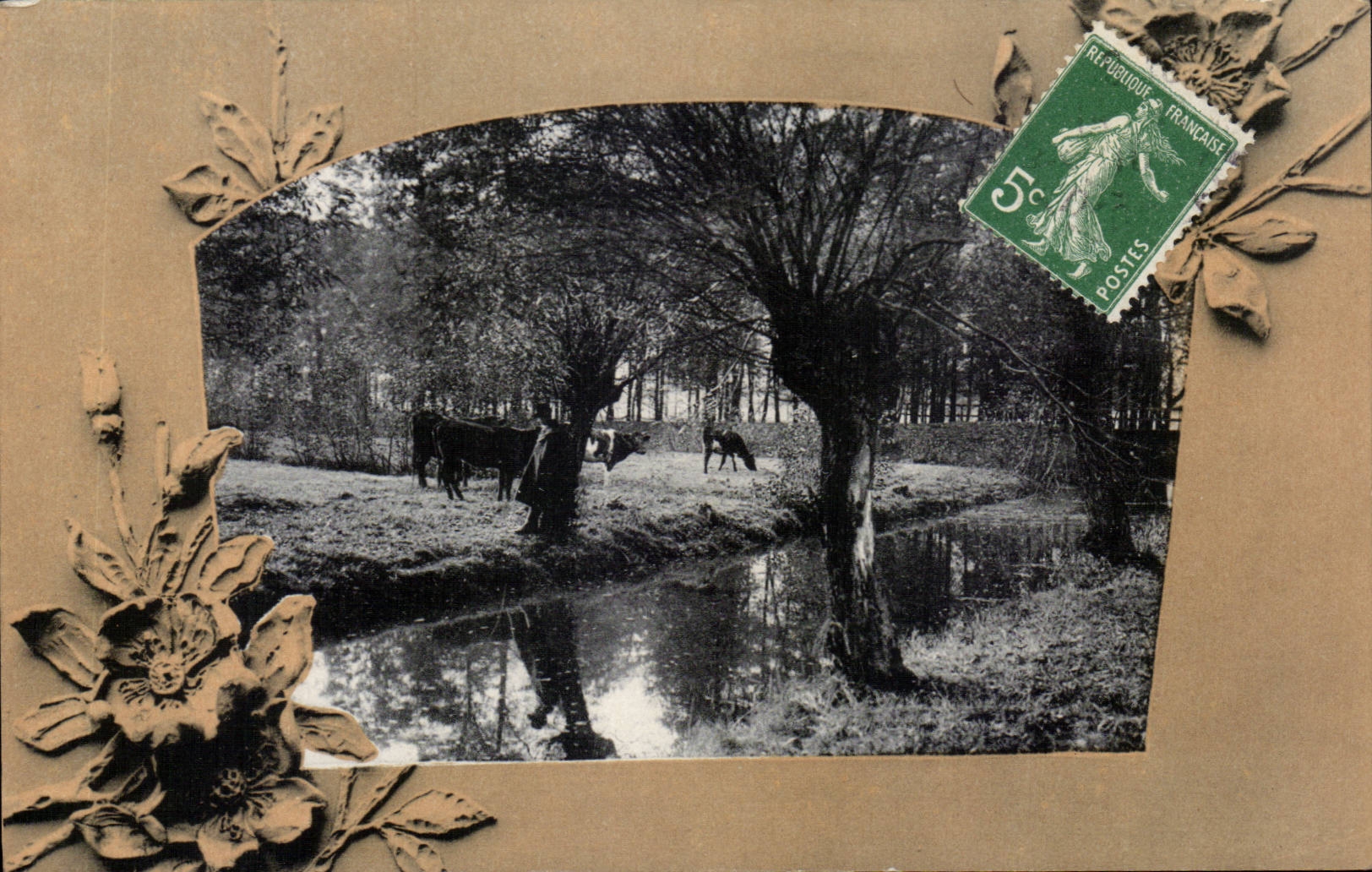 Arbres - Plantes - Pretty Scene - CPA Vaches Cows - Recto