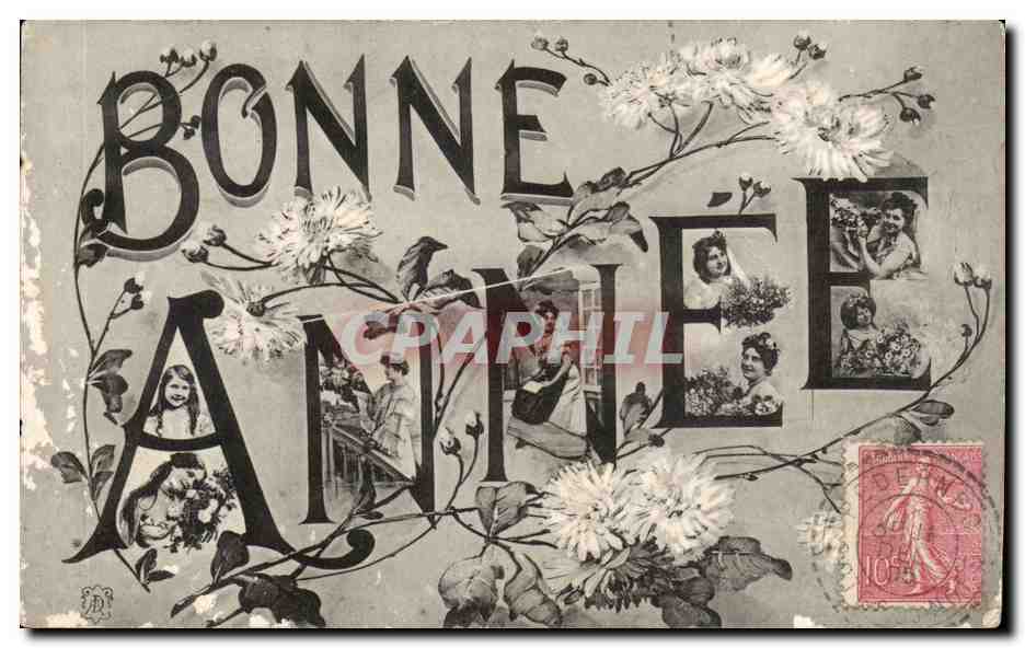 Fetes - Bonne Annee - Floral and attractive card - CPA 