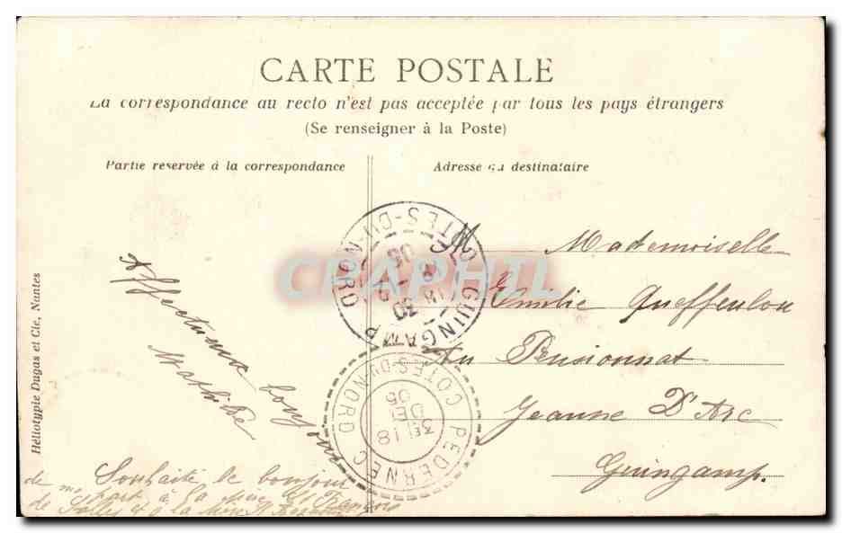 Fetes - Bonne Annee - Floral and attractive card - CPA  — Rückseite