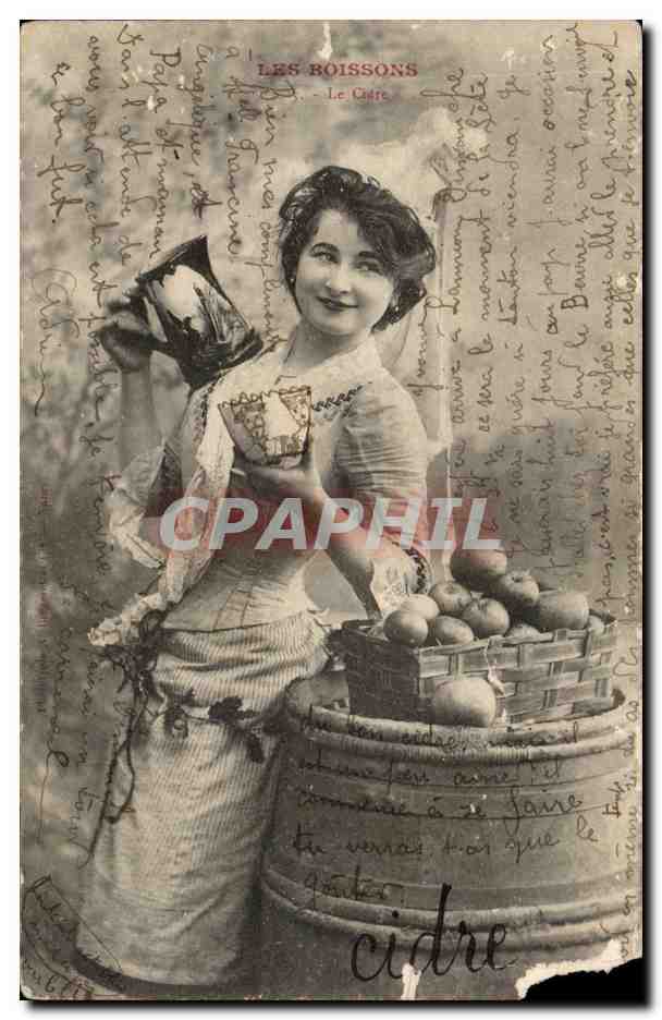 Fantaisie - Femme - Les Boissons - Le Cidre - Pommes - Cider - CPA 