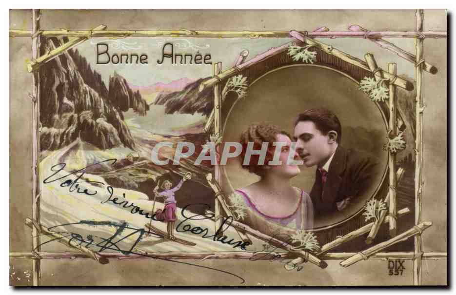Fantaisie - Fetes - Bonne Annee - Happy Couple - CPA 