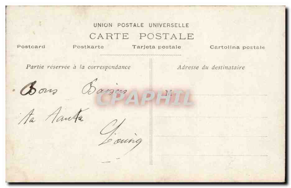 Junge Frau in gestreifter Kleidung — mit Blumenkorb — J.K. n° 678 — Rückseite