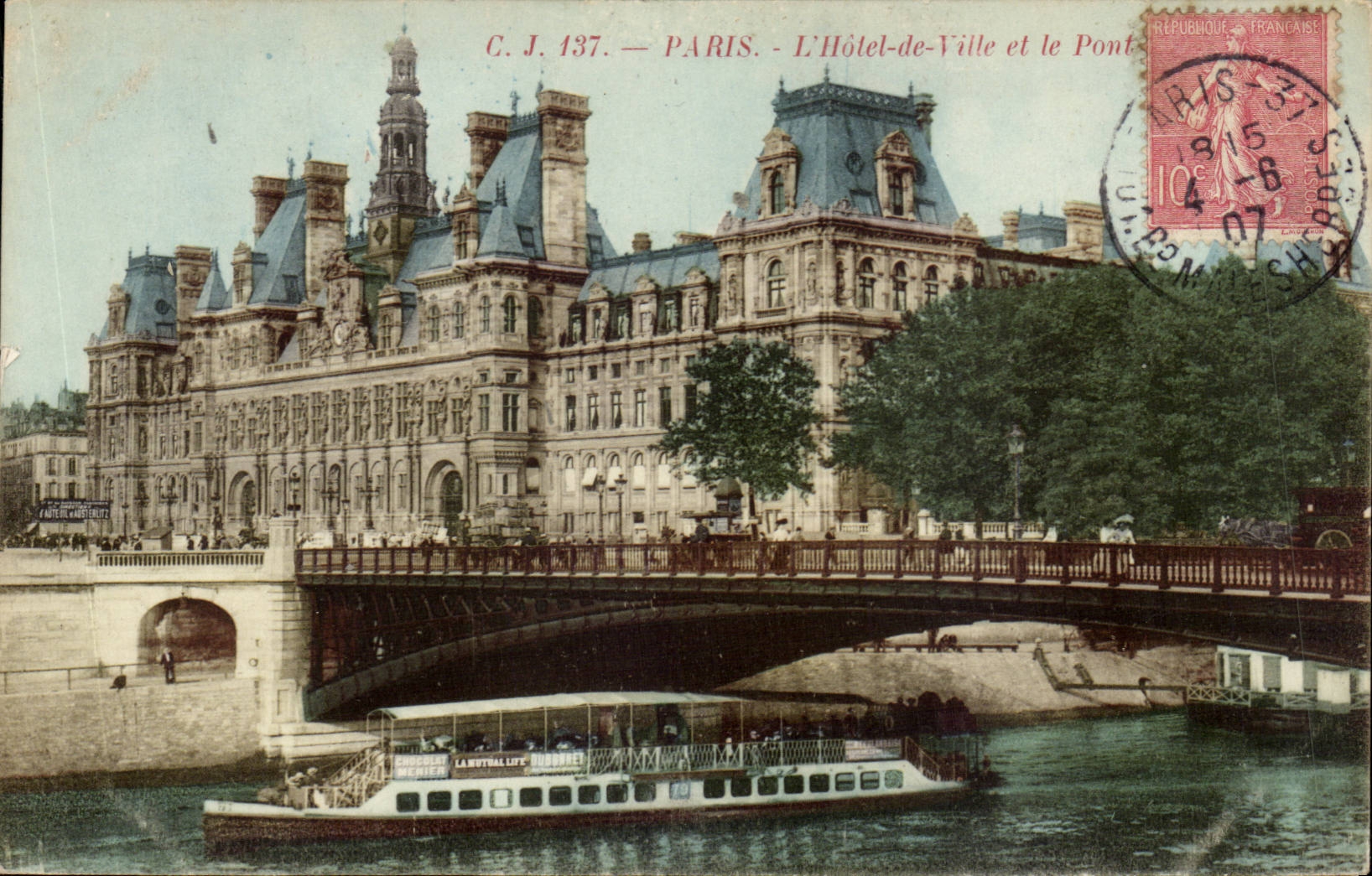 Paris - 4 - Hote de Ville - CPA 
