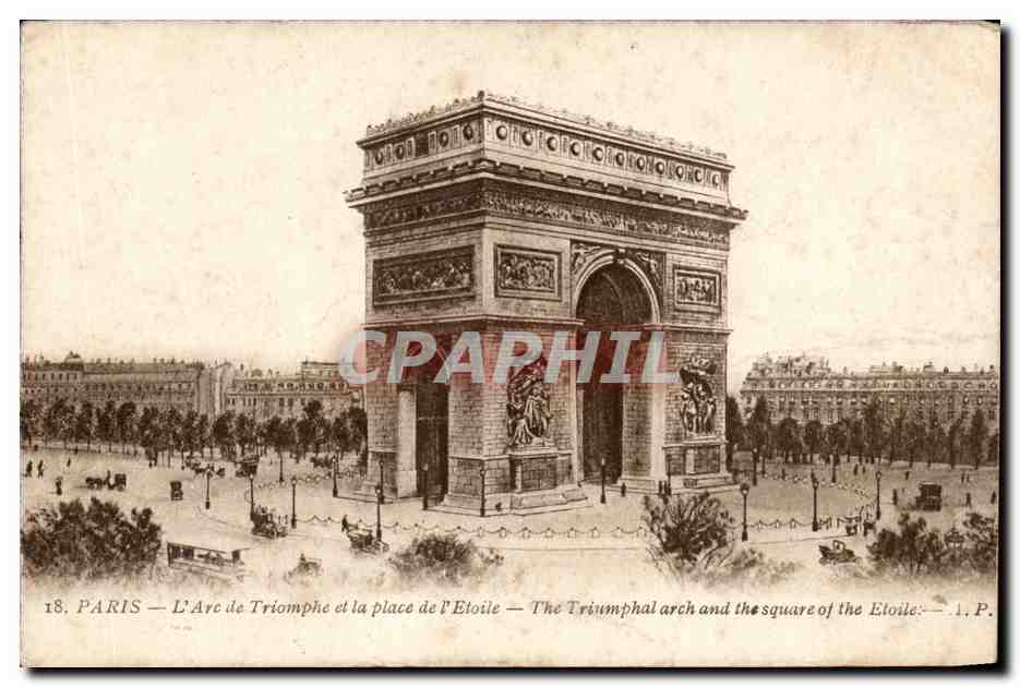 Paris - 8 - L'Arc de Triomphe et la Place de l'Etoile - CPA 