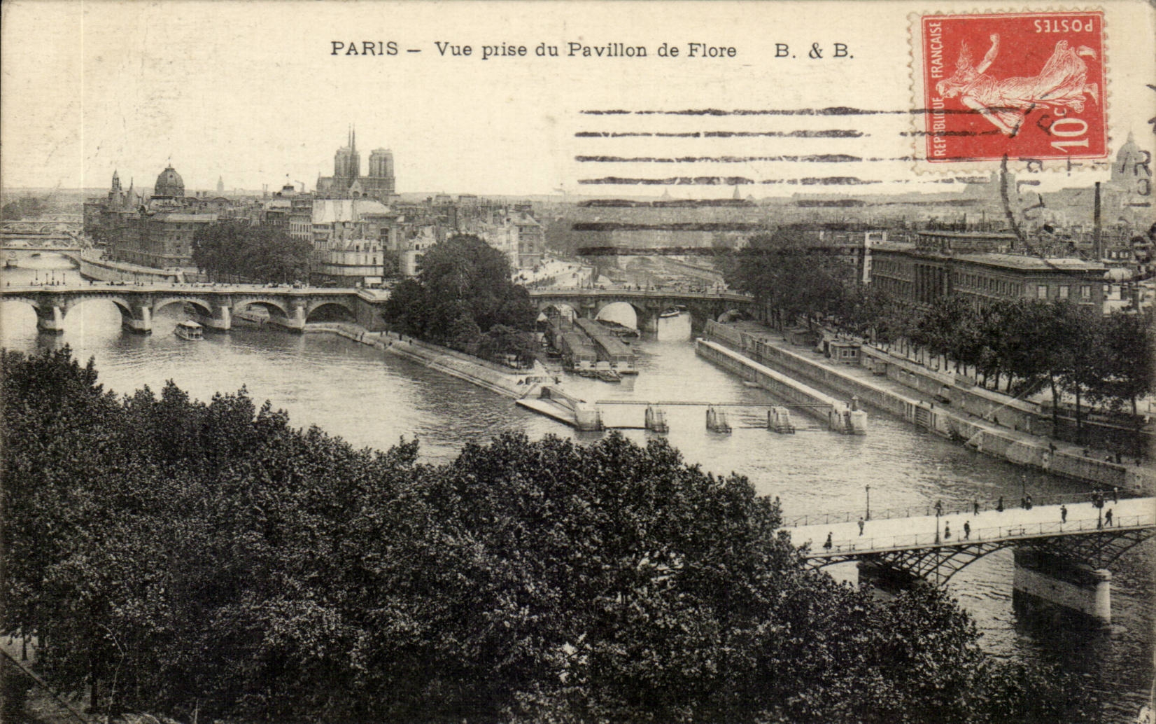 Paris - 1 - Vue prise du Pavillon de Flore - CPA 