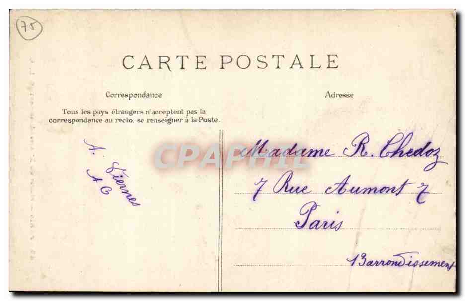 Paris - 10 - Mairie du X Arrondissement - CPA  — Verso