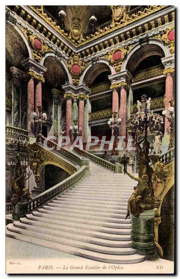 Paris - 9 - L'Opera - Le Grand Escalier CPA 