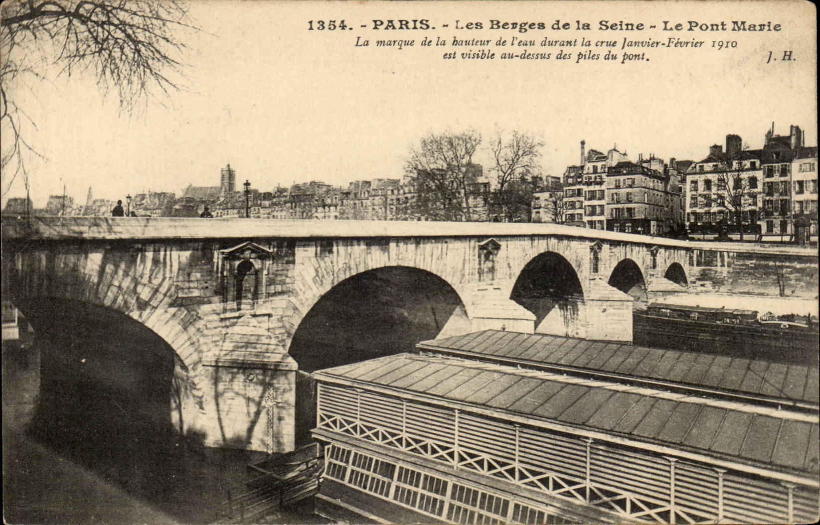 Paris - 1 - Les Berges de la Seine - Pont Marie CPA 