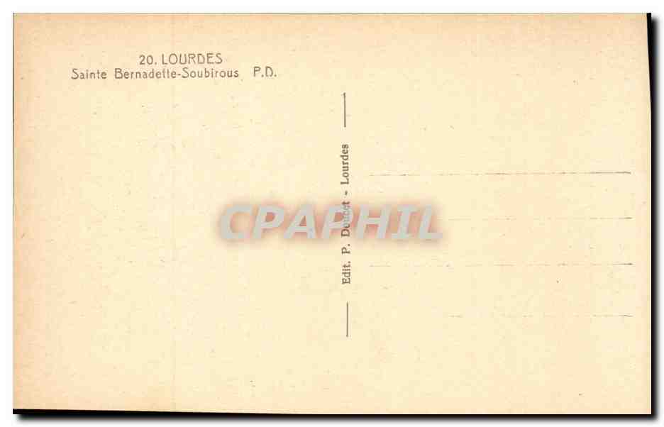 Lourdes - Sainte Bernadette Soubirous CPA  — Verso