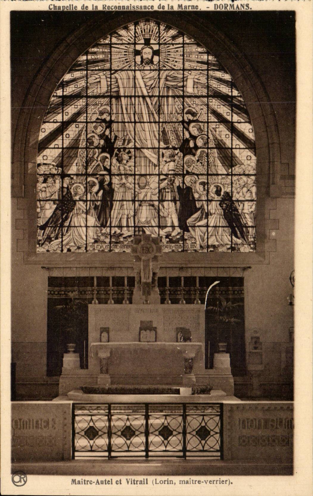 Dormans - Chapelle de la Reconnaisance de la Marne - Maitre Autel et Vitrail CPA 