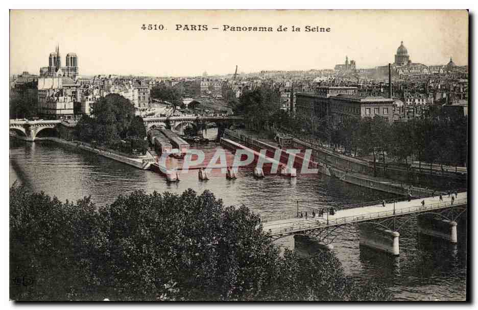 Paris - 1 - Panorama de la Seine CPA 