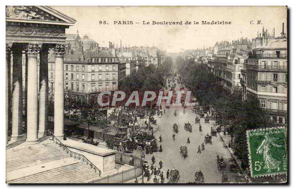 Paris - 8 - Boulevard de la Madeleine CPA 