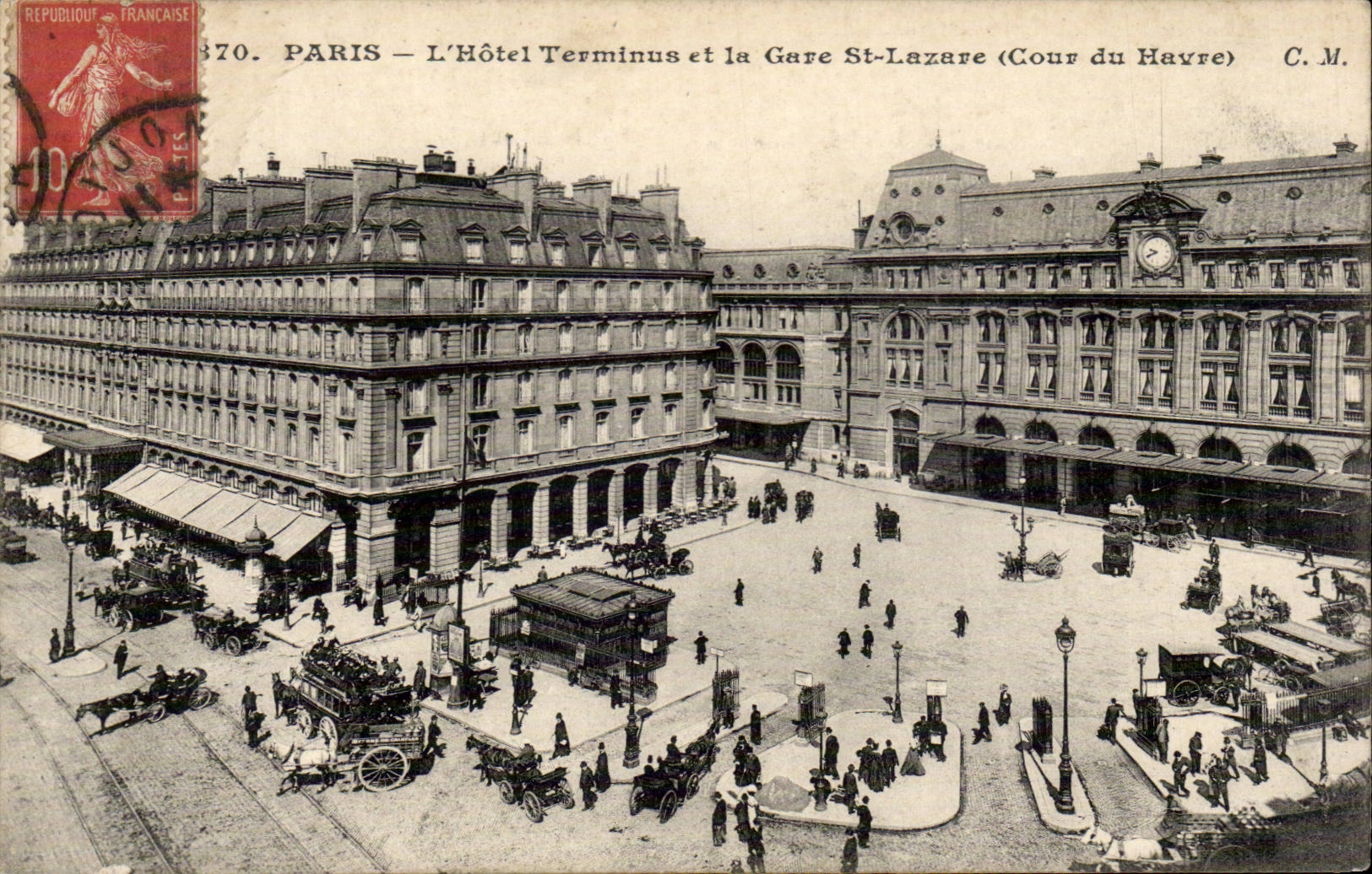 Paris - 8 - L'Hotel Terminus et la gare Saint Lazare CPA 