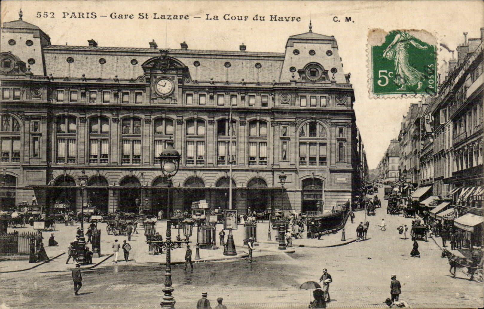 Paris - 8 - La Gare Saint Lazare - La Cour du Havre - CPA 