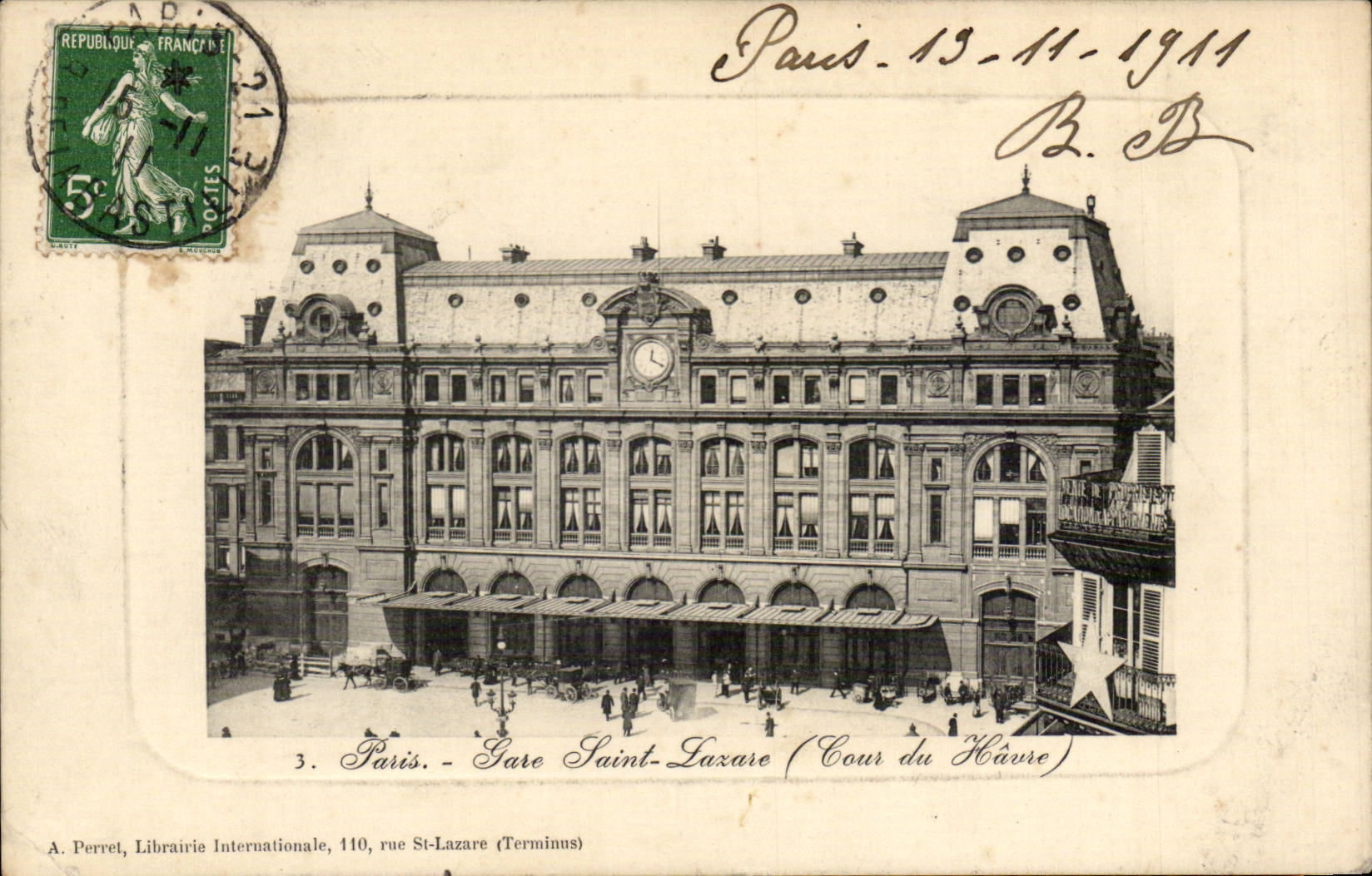 Paris - 8 - La Gare Saint Lazare - La Cour du Havre - CPA 