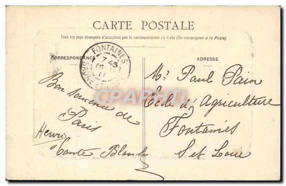 Paris - 8 - La Gare Saint Lazare - La Cour du Havre - CPA  — Verso