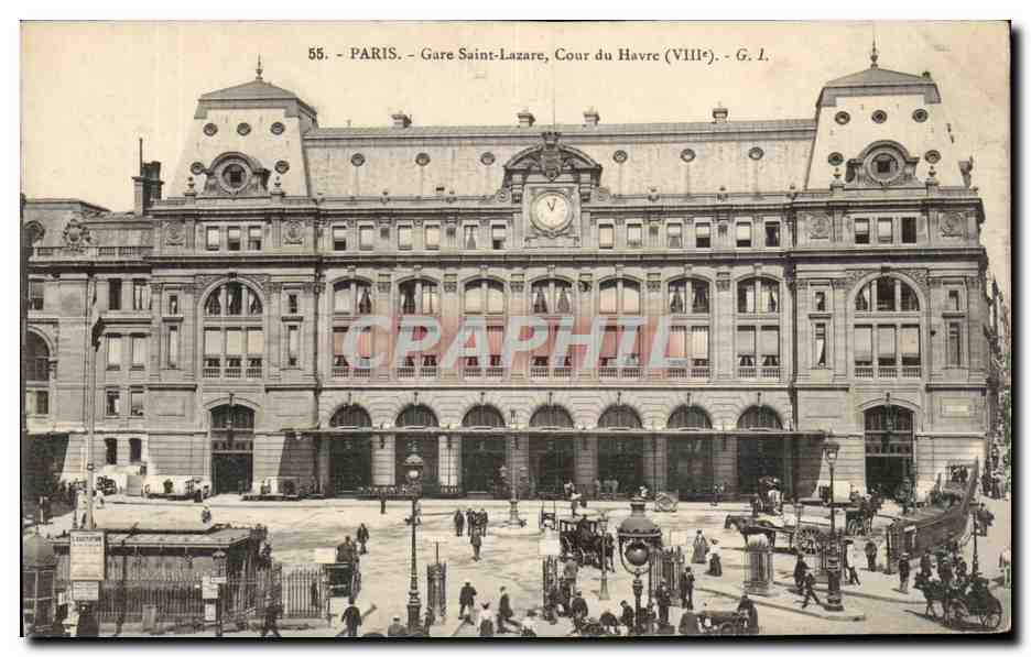 Paris - 8 - Gare Saint Lazare - Cour du Havre CPA 
