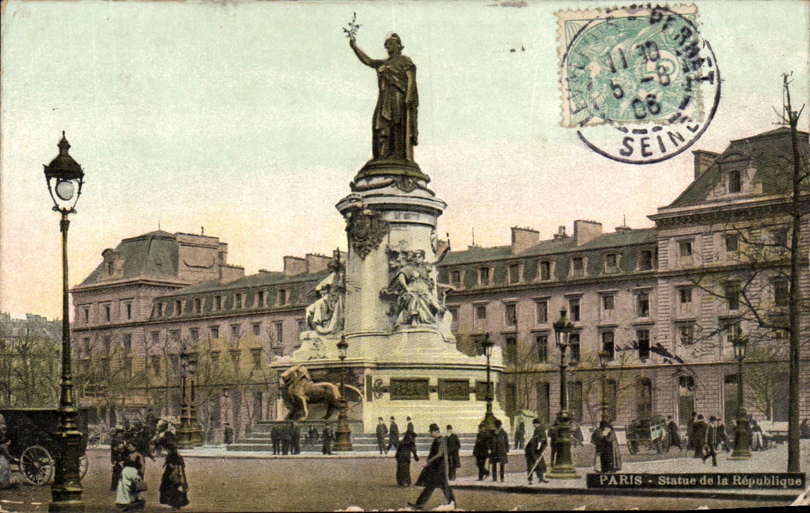 Paris - 10 - Statue de la Republique CPA 