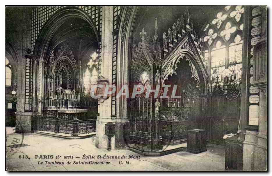 Paris - 5 - Eglise St Etienne du Mont - Le Tombeau de Saint Genevieve - CPA 