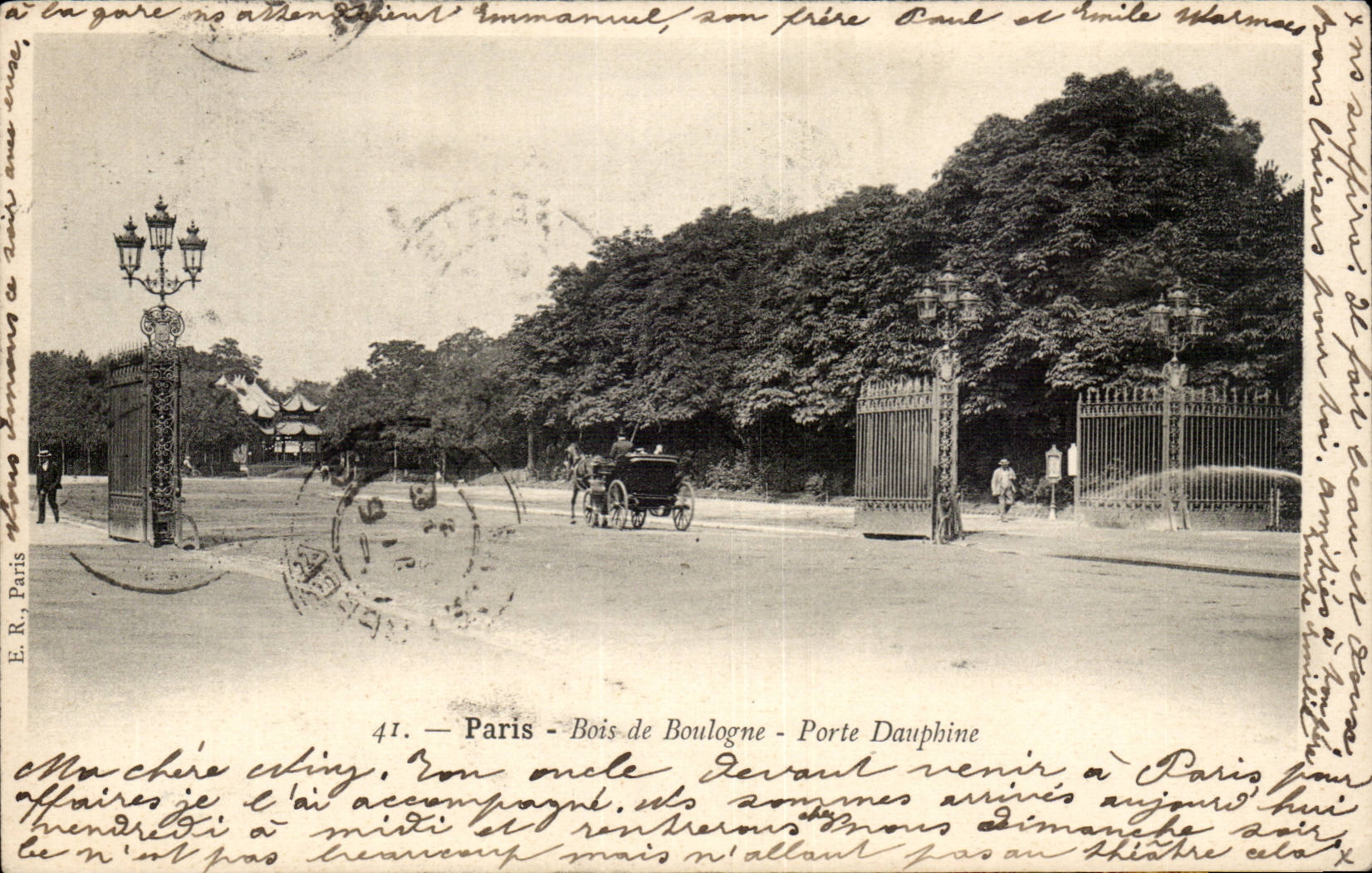 Paris - 16 - Bois de Boulogne - Porte Dauphine - CPA 