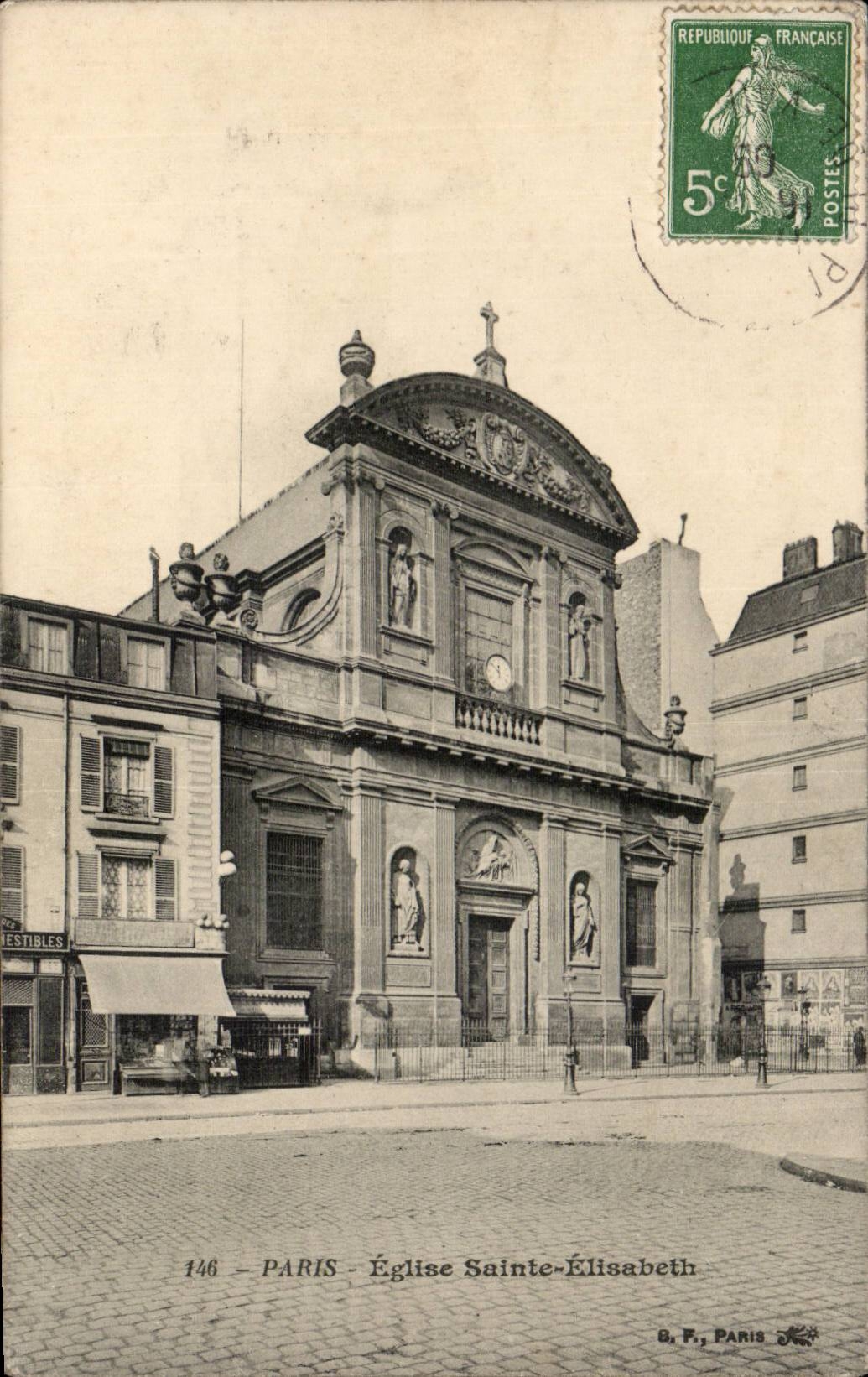 Paris 3 - Eglise Sainte Elisabeth - CPA 
