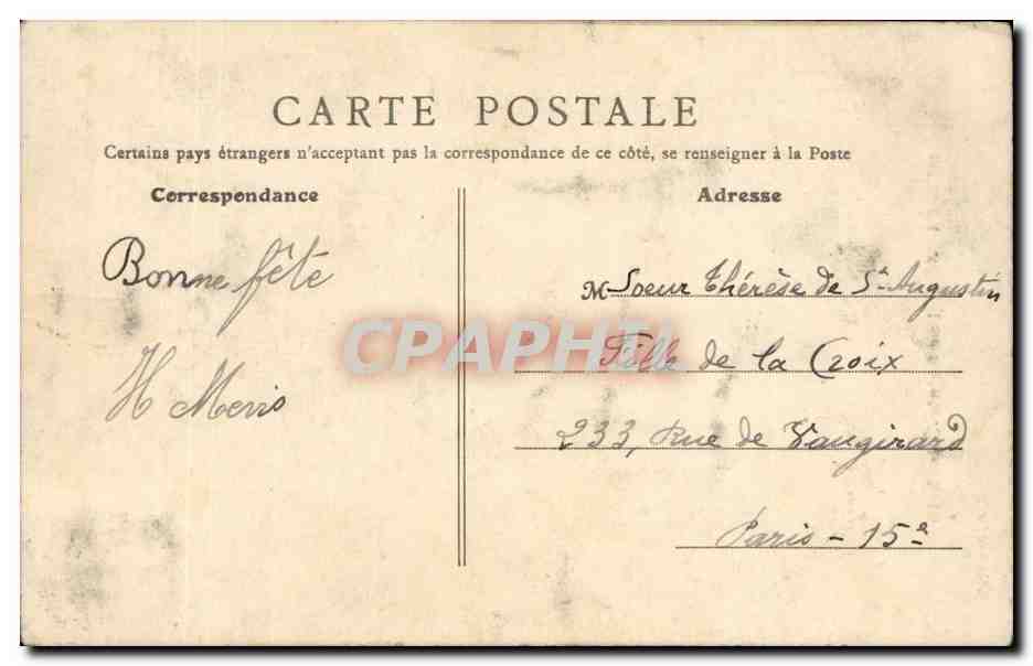 Paris 3 - Eglise Sainte Elisabeth - CPA  — Rückseite