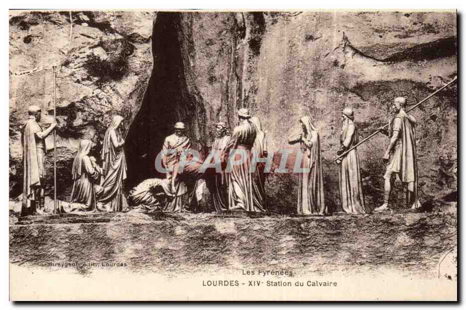 Lourdes - XIV Station du Calvaire CPA 