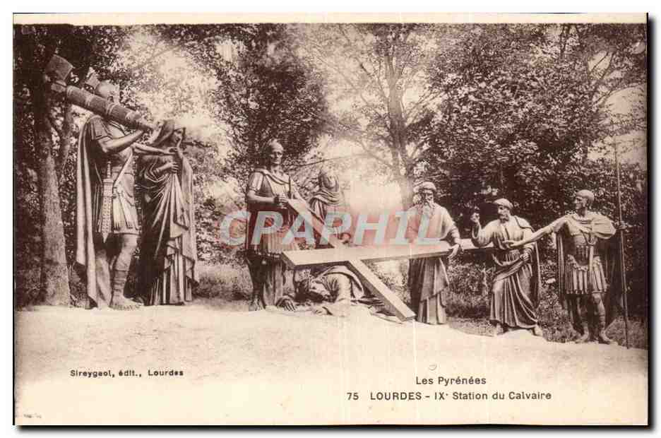 Lourdes - IX Station du Calvaire CPA 