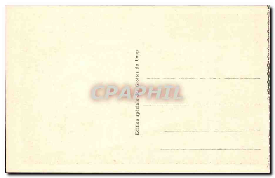 Lourdes - Les Grottes du Loup - Palais de la Madone CPA  — Verso