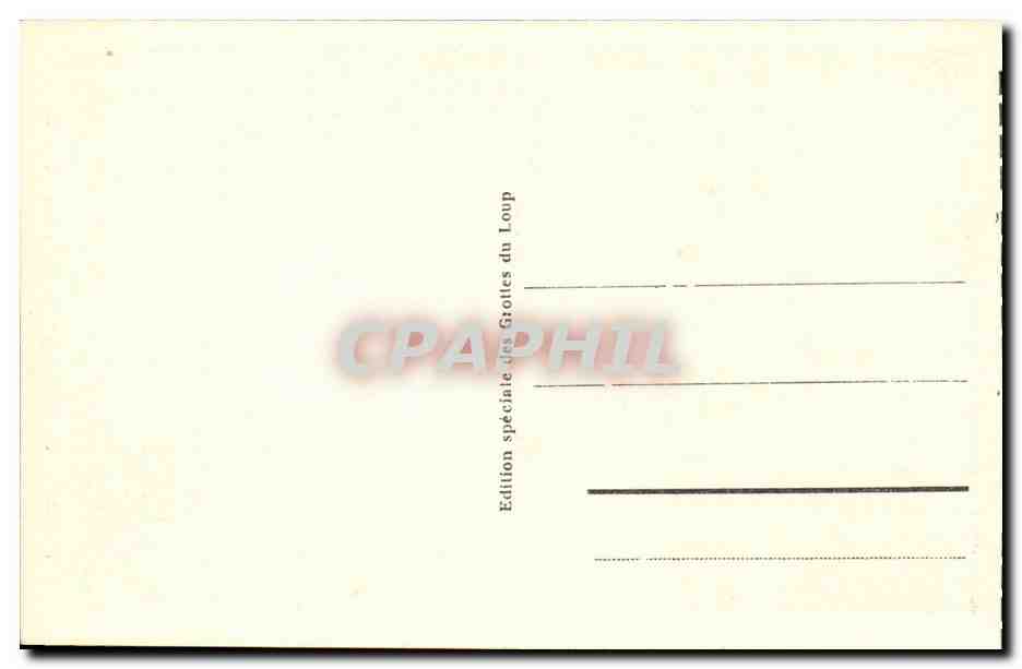 Lourdes - Les Grottes du Loup - Draperies CPA  — Verso