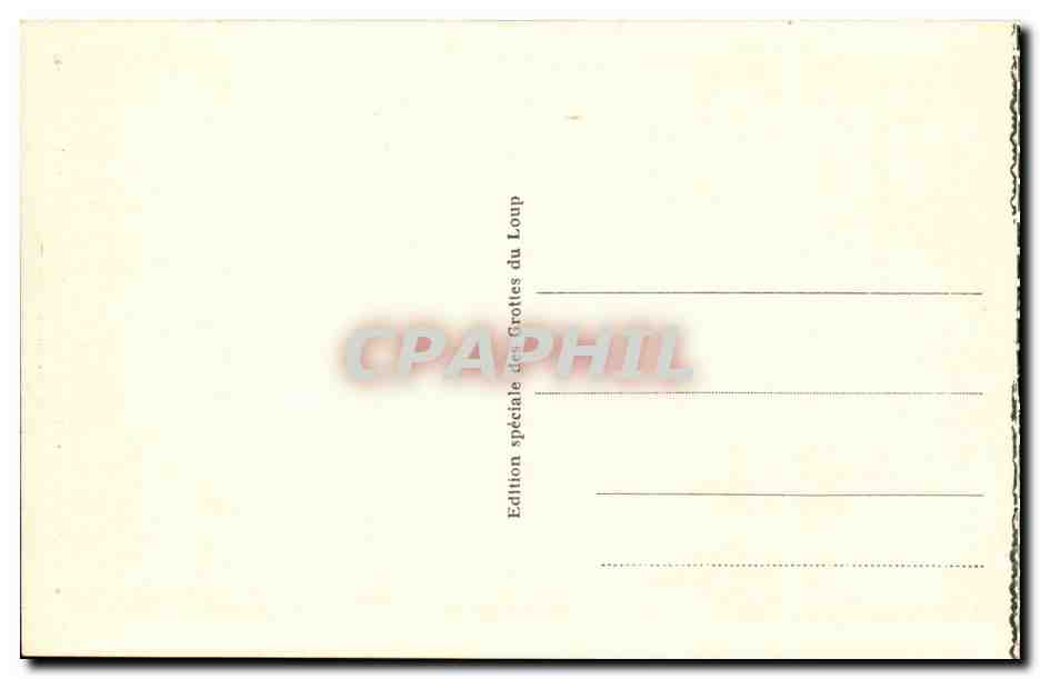 Lourdes - Les Grottes du Loup - Salle des Coquillages CPA  — Verso