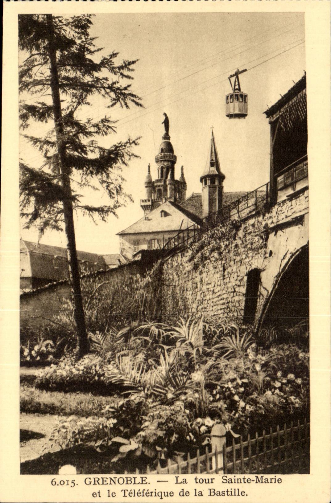 Grenoble — Sainte-Marie Tower and the Bastille Funicular — publisher 'Paysages des Alpes' by A. Millet, rue Calbert, 4, Grenoble.