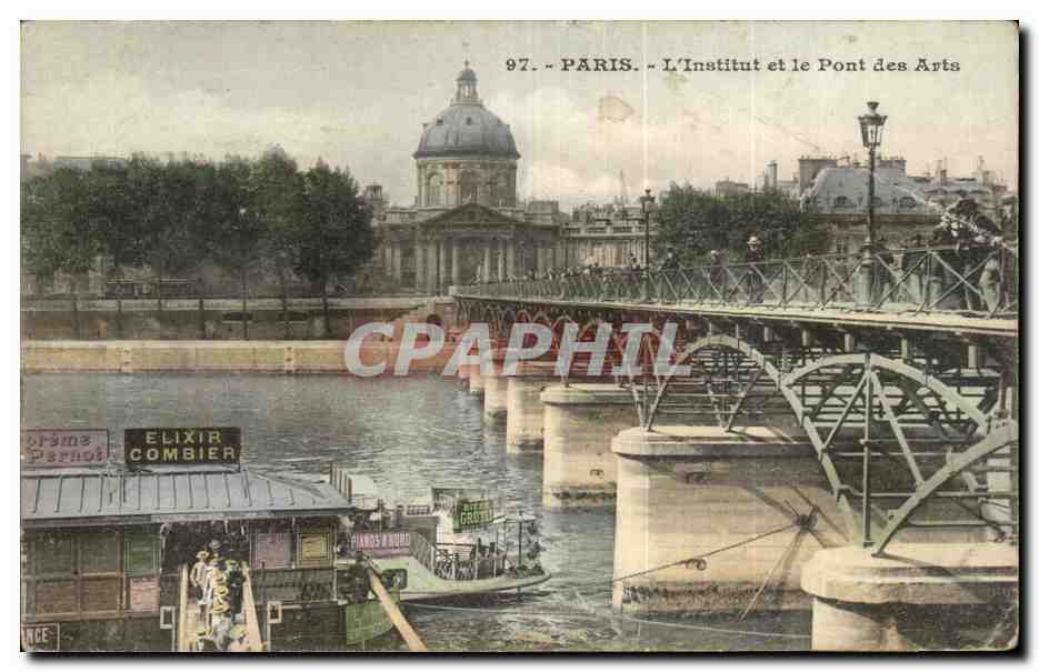 Paris - L'Institut et le Pont des Arts - Elixir Combier - CPA 