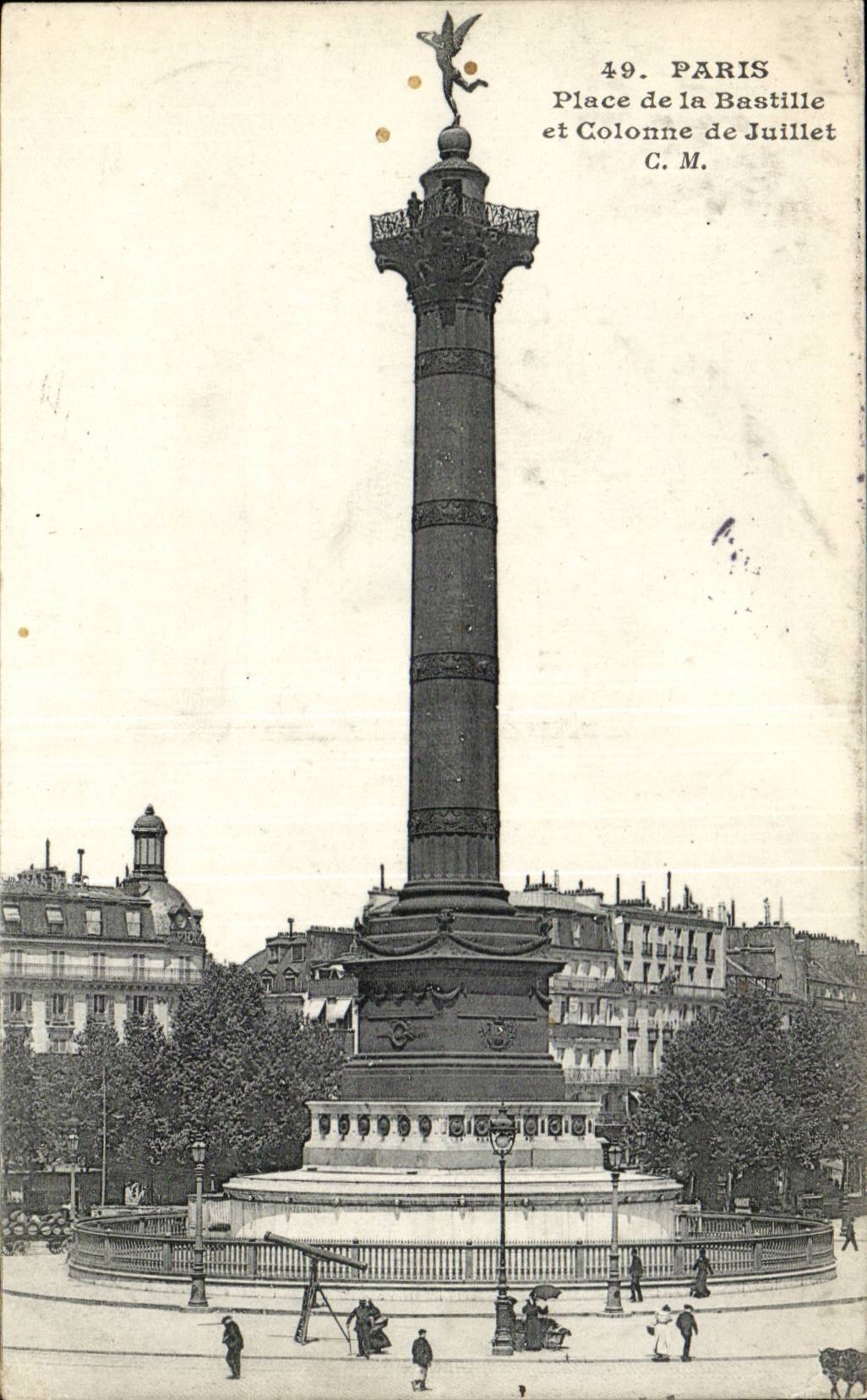 Paris - 11 - Place de la Bastille et Colonne de Juillet - CPA 