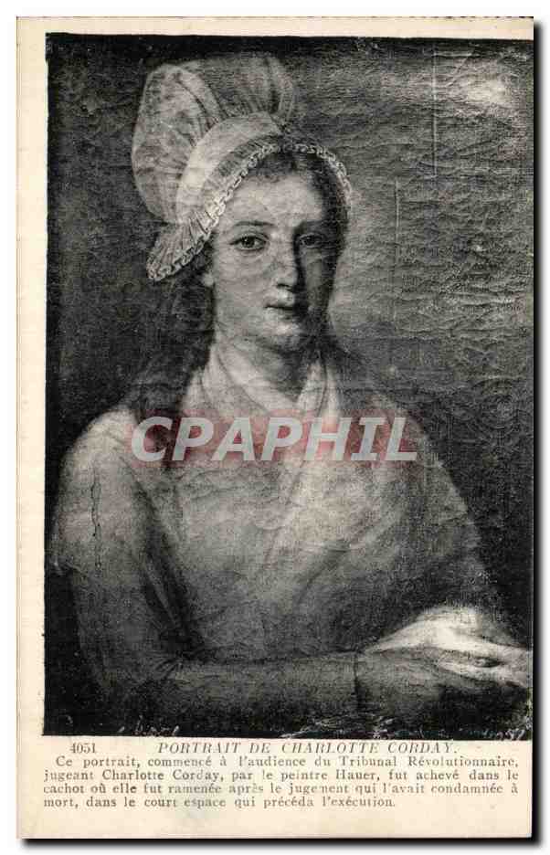 Arts - Tableaux - Portrait de Charlotte Corday - CPA 