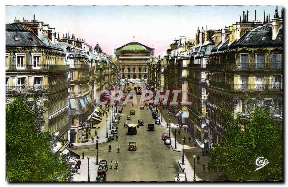 Paris - 9 - Place de l'Opera - vue prise du Grand Hotel du Louvre - CPA 