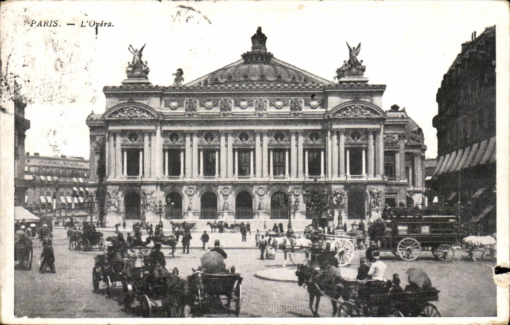 Paris - 9 - L'Opera - cheval - horse - CPA 