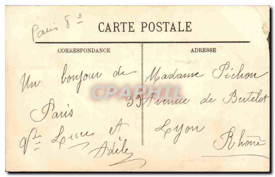 Paris - 8 - Le Petit Palais - CPA  — Verso