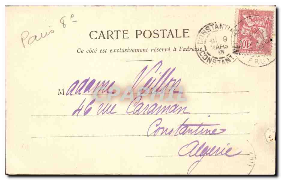 Paris - 8 - Eglise de la Madeleine - CPA  — Rückseite