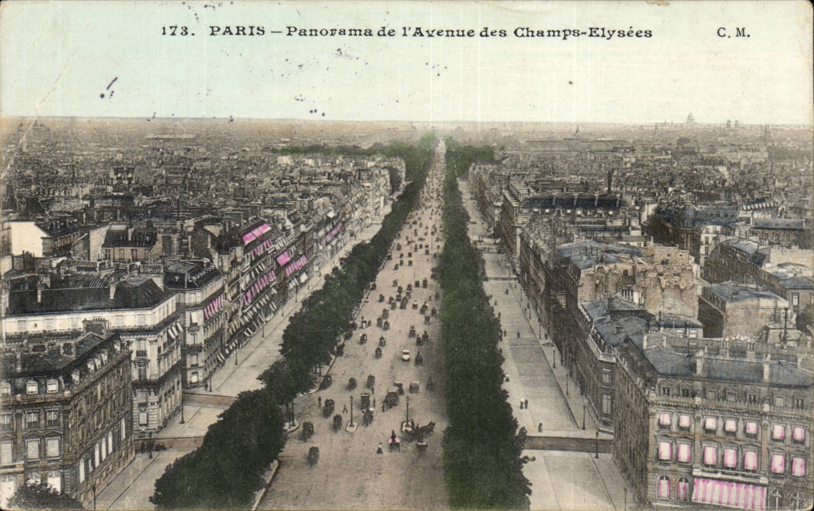 Paris - 8 - Panorama de l'Avenue des Champs Elysees - CPA 