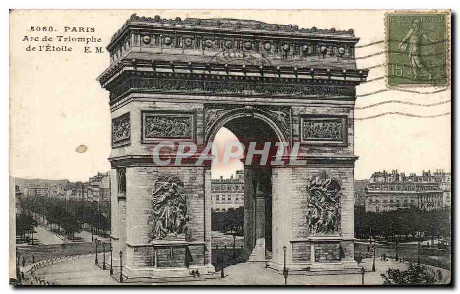 Paris - 8 - L'Arc de Triomphe et l'Etoile - CPA 