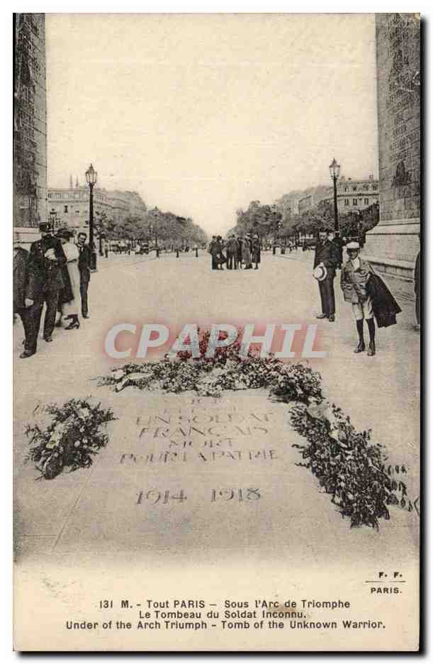 Paris - 8 - Sous L'Arc de Triomphe - Tombe de Soldat Inconnu - CPA 